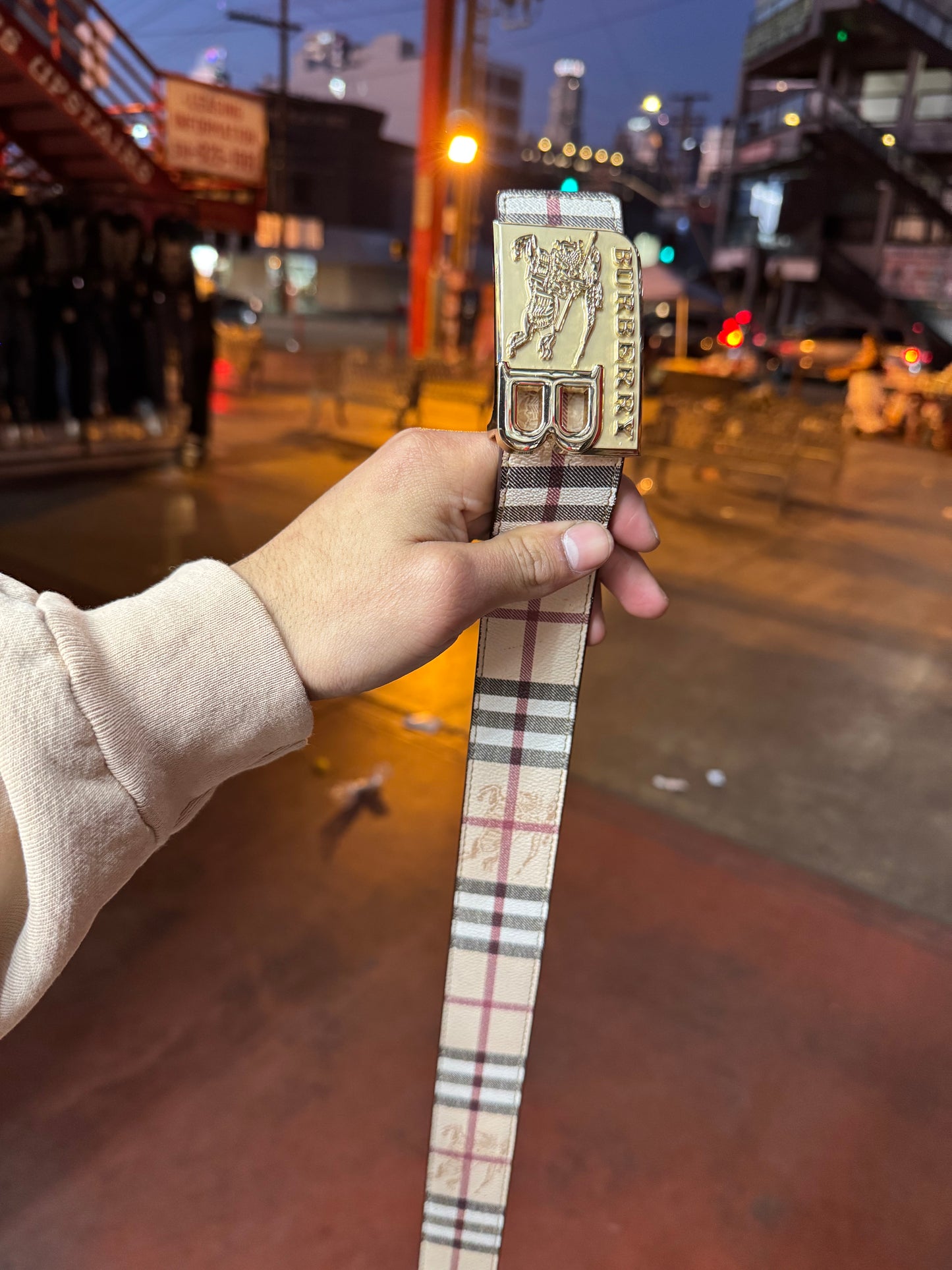 Burberry Tan Leather Belt