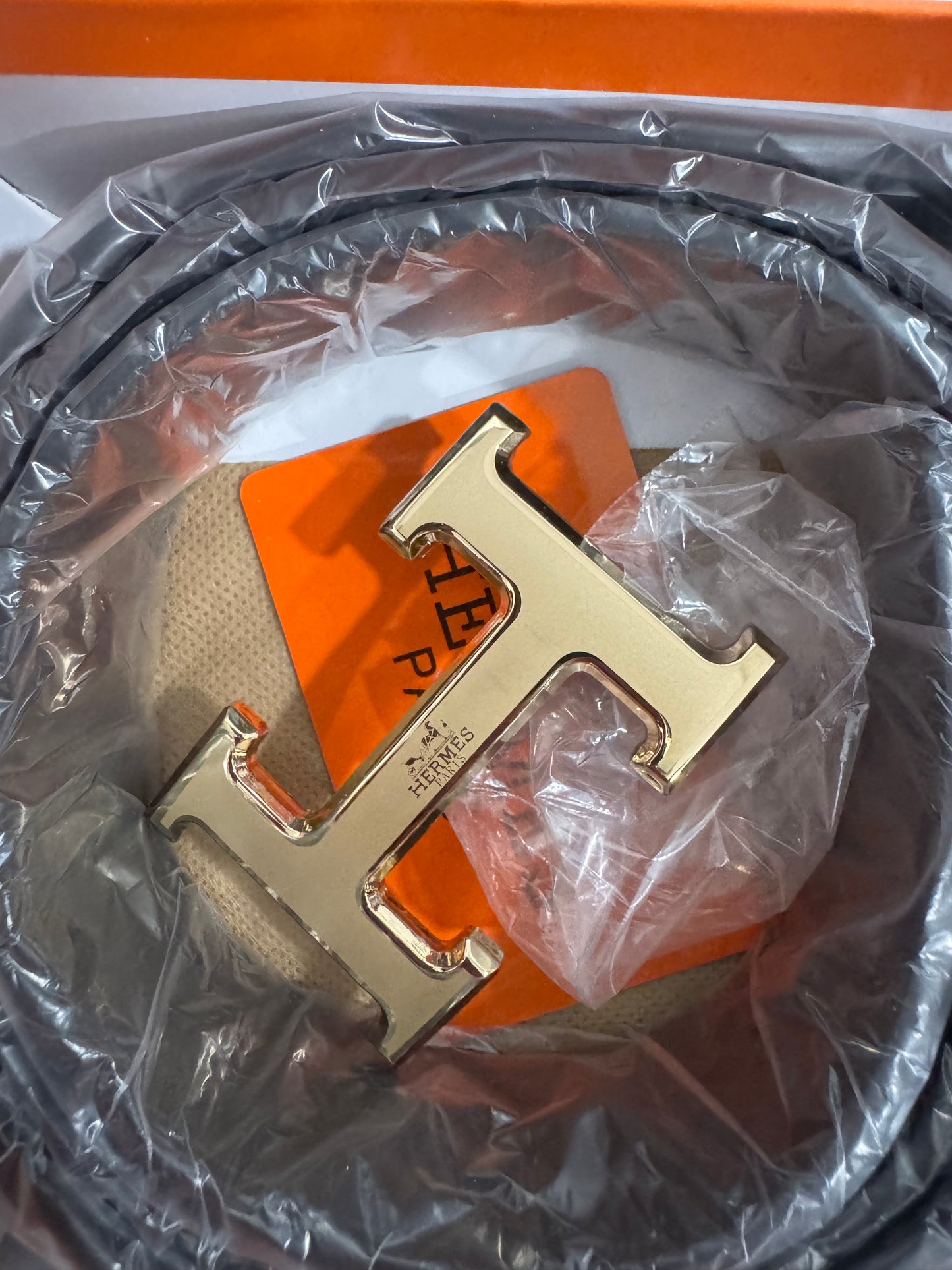 Hermes Black Leather Belt