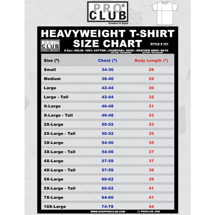 Pro Club Heavyweight Tee Shirts